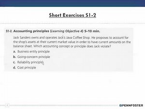 Financial Accounting Ch 1 Short Exercises S1 2 1