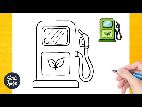 How to draw Eco Fuel Station - Easy Drawing for Kids & Beginners