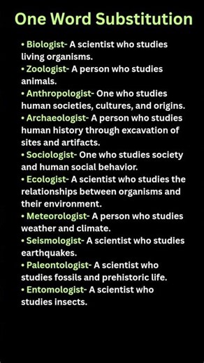 One Word Substitution (-Logists special) #english #learnenglish #vocabulary #spokenenglish