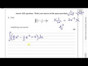 WMA11/01 EDEXCEL IAL P1 JAN 2019 Q1 Integration