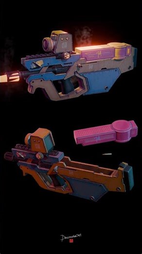 The submachine gun I made in a blender 3d and made a bunch of animations for it.