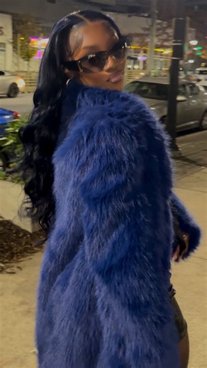 M K ☆ on Instagram: "stay away🏃🏾‍♀️😉💨 @FashionNova • • 🔍 jobelle faux fur coat 🔍 aria faux leather micro mini skirt 🔍 shady chic shied rimless sunglasses"