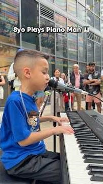 8 Year Old Performs Piano Man by Billy Joel in Public #piano #pianoman #talentedkids #youngtalent