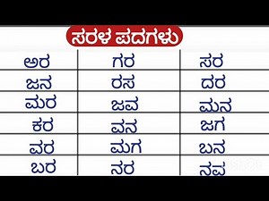 ಎರಡು ಅಕ್ಷರದ ಪದಗಳು 100। Kannada Two letter words | ಸರಳ ಪದಗಳು । 100 two letter words