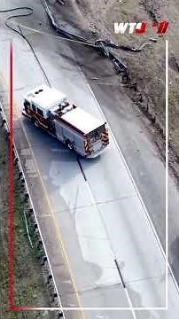 Drone video of crash on I-16 that closed all lanes of traffic for hours