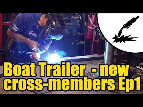 Boat trailer new cross members fabrication & weld in #2007