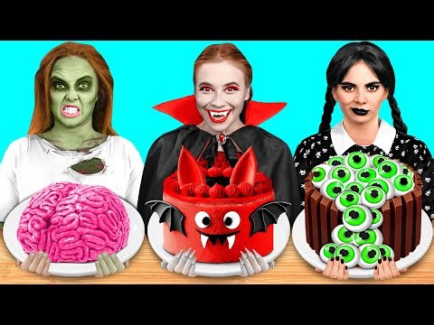 Défi De Cuisine Wednesday vs Vampire vs Zombie | Moments Marrants par BaRaFun Challenge