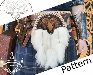 Digital Leather Sporan PATTERN - Viking Set - Etsy