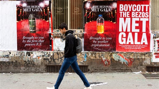 'Boycott the Bezos Met Gala' posters have been plastered across New York City