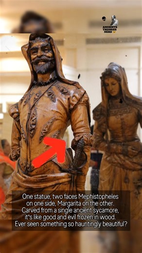 224K views · 4.6K reactions | One statue, two faces—Mephistopheles on one side, Margarita on the other. • • • • • • • #ancientheoriesnerd #AncientDiscoveries #HISTORYNEWS #facts #interesting #AncientMystery #historynerd #mindblown #Mindblowing #mindblowingfacts #factsyoudidntknow #DidYouKnow #theory #theories #LostCivilizations #losttechnology #Mephistopheles #Margarita #DarkArt #HauntingBeauty #GoodVsEvil | Ancient Theories Nerd | Facebook