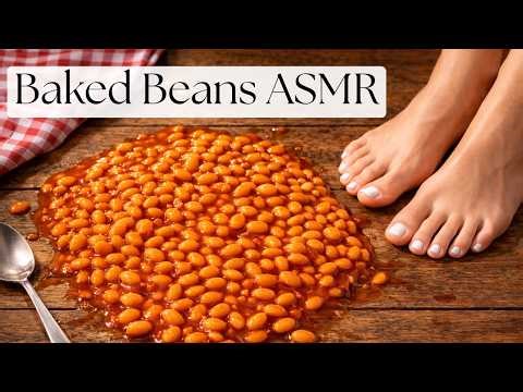Foot ASMR with Baked Beans 🫘 Ultra Satisfying Food Texture Sounds