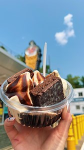 A Brownie Sundae for #SundaeFunday today! 🍦🍫 Three mounds of vanillla as a base of course with hot fudge and two warm @potomacbakery Brownies on top! Perfect if you're looking for something rich and chocolatey. | Page's