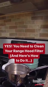A range hood filter clogged with grease and grime makes the fan work harder—reducing your range hood's life, and making it less effective at removing grease and toxic smoke from your kitchen. Generally, you should clean this filter once a month, but frequency depends on how often you cook. Follow us on Facebook for more daily content! #todayshomeowner #diy #homeimprovement #cooking #homechef #cleaning #cleaninghacks #cleaningtips #rangehood #kitchen #reels #reelsvideo #reelsfb | Today's Homeowne