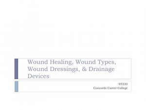 Wound Healing, Wound Types, Wound Dressings, &amp; Drainage Devices - SlideServe