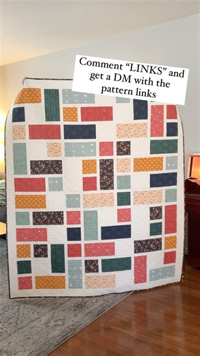 Andy Knowlton - A Bright Corner quilt patterns on Instagram: "It’s all done! This is the throw size from the Grandstand quilt pattern and I used fabrics from a mix of fabric lines all from @artgalleryfabrics ➡️ comment LINKS and you’ll get a DM with links for the Grandstand quilt pattern OR find it here: abrightcornershop.com OR at the link in my bio 🧵 pattern: Grandstand 🧵 fabrics: a mix of Art Gallery prints Grandstand has four total sizes: crib, throw, twin, queen and uses either fat quarte