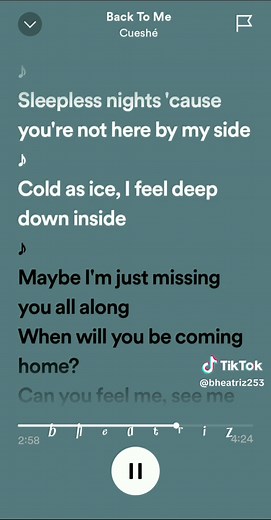 Back To Me Song Lyrics Video by Cueshé