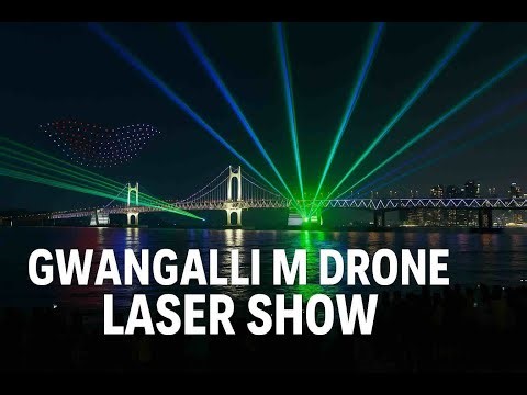 World's First Drone Laser Show at Gwangalli Beach