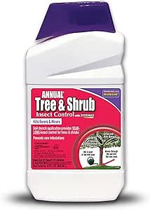 Bonide Annual Tree & Shrub Insect Control with Systemaxx, 32 oz Concentrate, Year Long Protection and Bug Killer