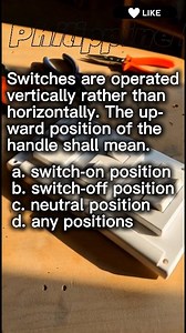 Switches are operated vertically rather than horizontally. The upward position of the handle shall mean. _____ 𝐈❤️𝐏𝐄𝐂 #electricalengineering #electrician #education #review | Philippine Electrical Code