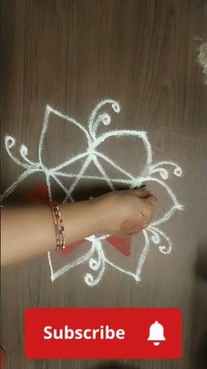 beautiful freehand Rangoli design|easy rsngoli shorts🌸🌺