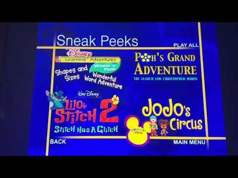 Sneak Peeks Menu from Disney Princess Stories: Volume 3 - Beauty Shines from Within 2005 DVD