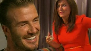 Flirty Susanna Reid fans herself down while interviewing David Beckham