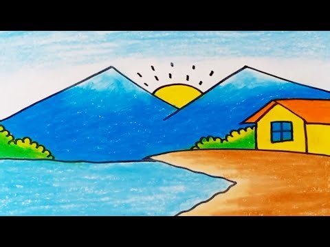 How to Draw Scenery Very Easy Step by Step |Drawing Scenery for Beginners