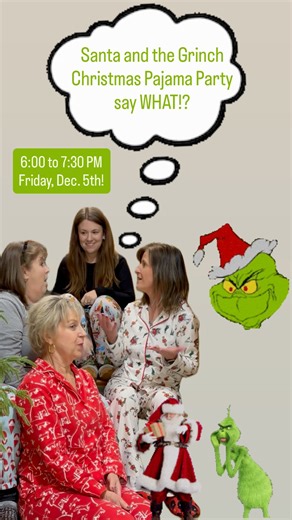 19 reactions | Santa and the Grinch Christmas Pajama Party, say what!? . We hope you can come tomorrow to our pajama party! It’s from 6:00 PM to 7:30 PM! You can also come shop ALL DAY long in your pajamas and grab your special discount! We can’t wait to see you!!! | BL Maker's Market | Facebook