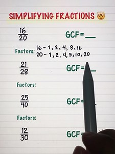 Simplifying Fractions using GCF #fraction #math | Math Love