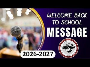 Welcome Back-to-School Message 2026-2027