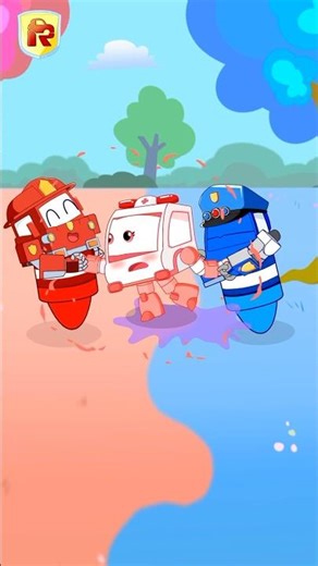 Color Mixing for Kids ❤ RED and YELLOW 💛 Colors Song | Learn Draw and Share | RoboShorts #shorts