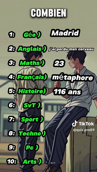 Si tu est tout bon a ce quiz met ta note en commentaire #quiz #quizfrancais #quizparjour #question #reponse