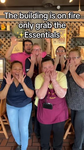 Save the biscuits first, ask questions later. #buildingonfire #crackerbarrel #humor