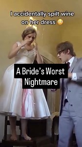 19K views · 62 reactions | Spilling red wine on a wedding dress. What a disaster! #wedding #fail #bride #nightmare | Ben Hanlin | Facebook