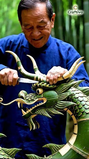 He Built a Giant Dragon from Bamboo—Unbelievable!  ⚠️ Disclaimer: This is a handmade art demonstration. No real animals or mythical creatures were harmed. #artandcraft #handmadeart #traditionalart #craftivo #artreels #dragon | Craftivo | Facebook
