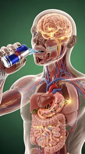 What really happens after drinking Red Bull? #usa🇺🇸 #fyp #anatomy #viralvideo #health