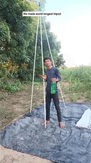 We Made World's Longest Tripod! 🤯 #shorts #viral#trending