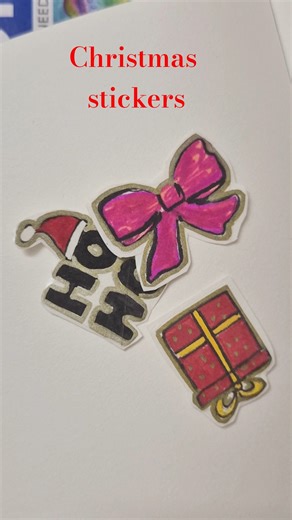 Christmas Diy stickers #christmas #shorts #artshorts #diycrafts ‪@Linartcraft‬ #viral #easycraft