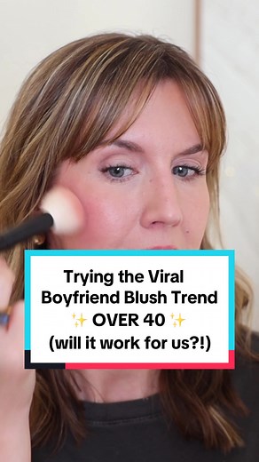 Let’s try out this viral boyfriend blush trend and see how it works for those of us over 40. @Mallory Osses made this big trend big again and I’ve seen younger creators try it, so i was dying to try it myself! Will YOU be trying it out? #viralmakeup #makeuptrend #boyfriendblush #blushtrend #makeupover40 @Milani Cosmetics @rephr_official @BK Beauty Brushes @Too Faced