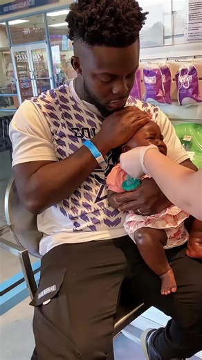 Dad's Reaction to Baby's First Ear Piercing#baby #earpiercing #dadlove #daddy #cutebaby