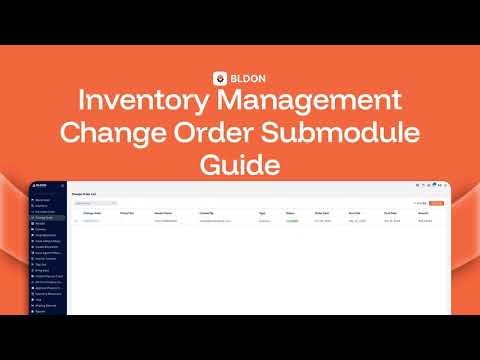 How to create a Change order using Inventory Management Module?