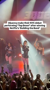 Fresh off their Netflix win on ‘Building the Band,’ 3Quency, made up of Brianna Mazzola, Nori Moore, and Wennely Quezada, hit the stage in New York City to perform their first single, “Top Down.” | Billboard Hip-Hop