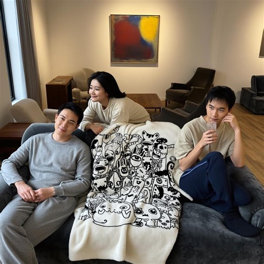 Doodle Monster Plush Blanket | Whimsical Line Art Throw - Etsy