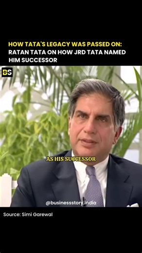 Business l Startup l Entrepreneurship on Instagram: "In an old interview with Simi Garewal, Ratan Tata recalled the quiet yet historic moment when J. R. D. Tata told him he would succeed him as Chairman. It marked the end of an era and the beginning of another at Tata Group, India’s biggest business conglomerate. JRD Tata had led the group for 53 years the longest tenure in its history, transforming it into a respected global enterprise built on trust, ethics, and nation-building. When he chose 