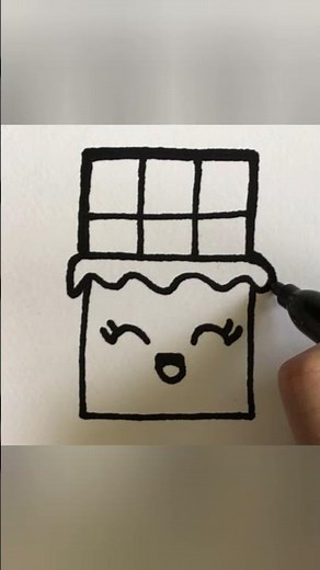 How to Draw a Kawaii Chocolate Bar Easily | Easy Drawing Studio