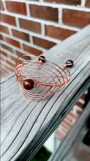 Copper wire wrapped handmade bracelet jewelry making ideas #smallbusiness#jewelrymaking #bracelet
