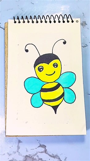 Easy bee painting tutorial video 🎨. #drawing #art #painting #viralvideo #farjanadrawingacademy