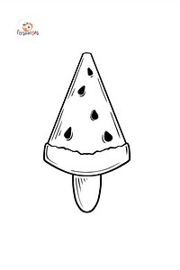 Watermelon Ice Cream Popsicle coloring page ♥ Online Free!