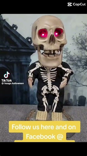 Gemmy Big Head Skeleton Red Zone