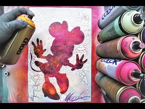 Minnie GLOW IN DARK - SPRAY PAINT ART - by Skech